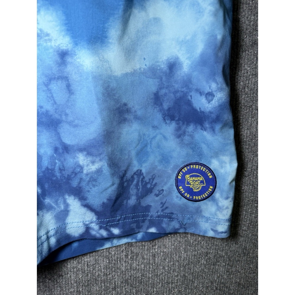 Banana Boat Trunks Mens Large UPF 50 Blue/Yellow Fast Dry Swim Shorts - Picture 2 of 8